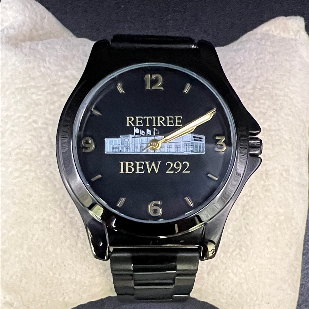 Retiree Ibew 292 Black Stainless Watch